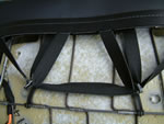 Unhook the base cushion fabric